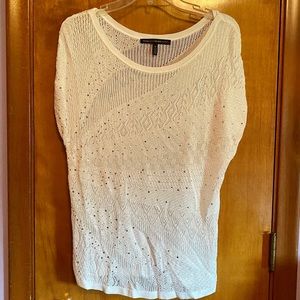 WHBM White Sheer Knit Top